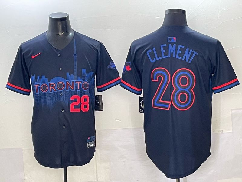 Men 2025 Toronto Blue Jays #28 Clement Blue Nike MLB Jersey 001